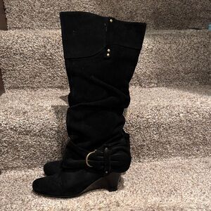 Naughty Monkey Black Suede Women's Boots